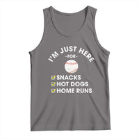 Funny Baseball Food Fans Tank Top Im Just Here for The Snacks Hot Dog