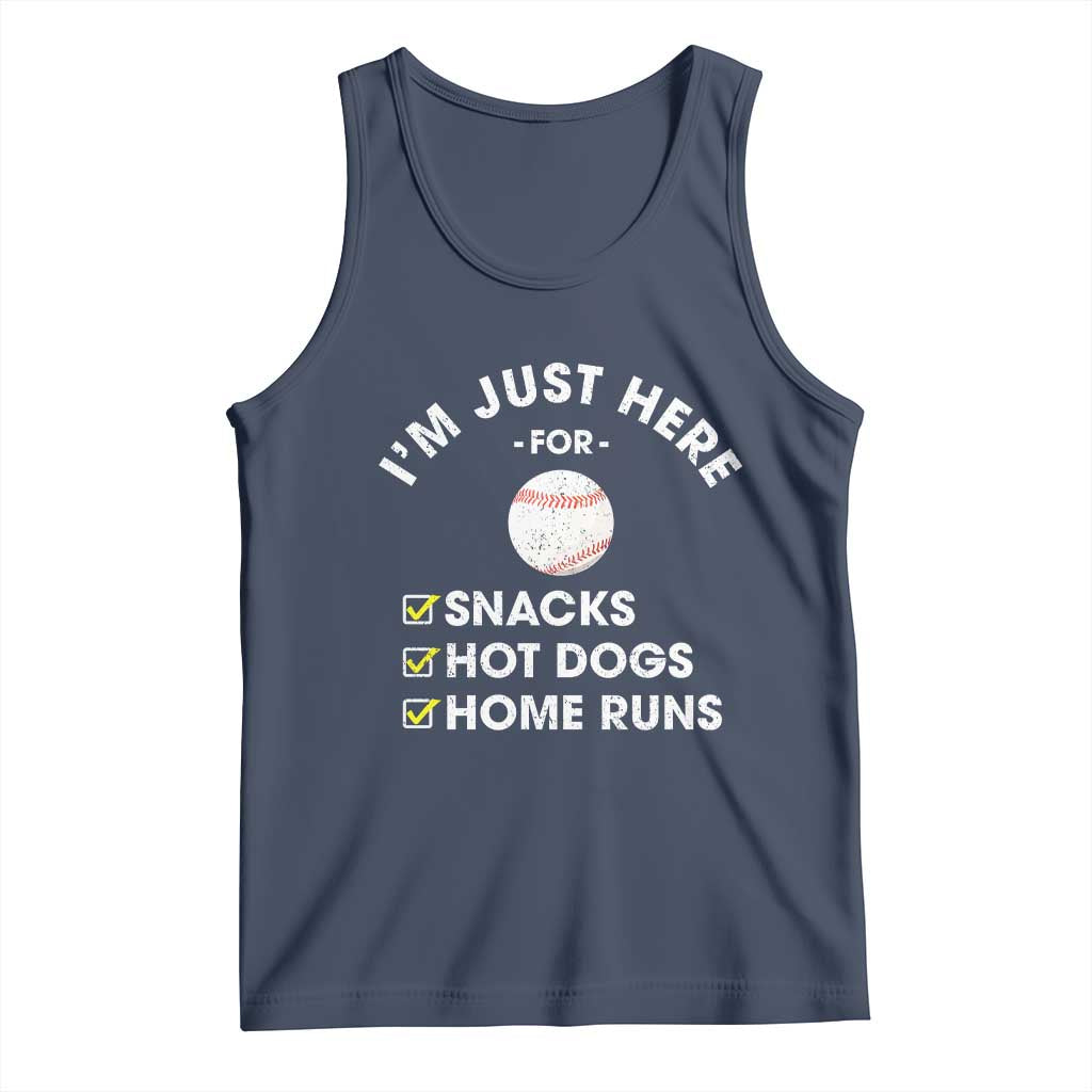 Funny Baseball Food Fans Tank Top Im Just Here for The Snacks Hot Dog