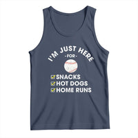 Funny Baseball Food Fans Tank Top Im Just Here for The Snacks Hot Dog