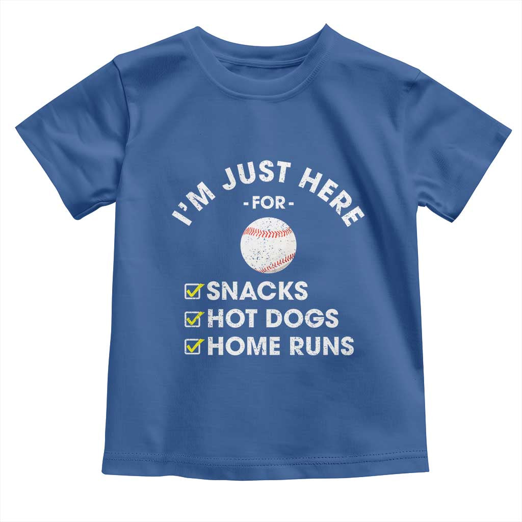 Funny Baseball Food Fans Toddler T Shirt Im Just Here for The Snacks Hot Dog