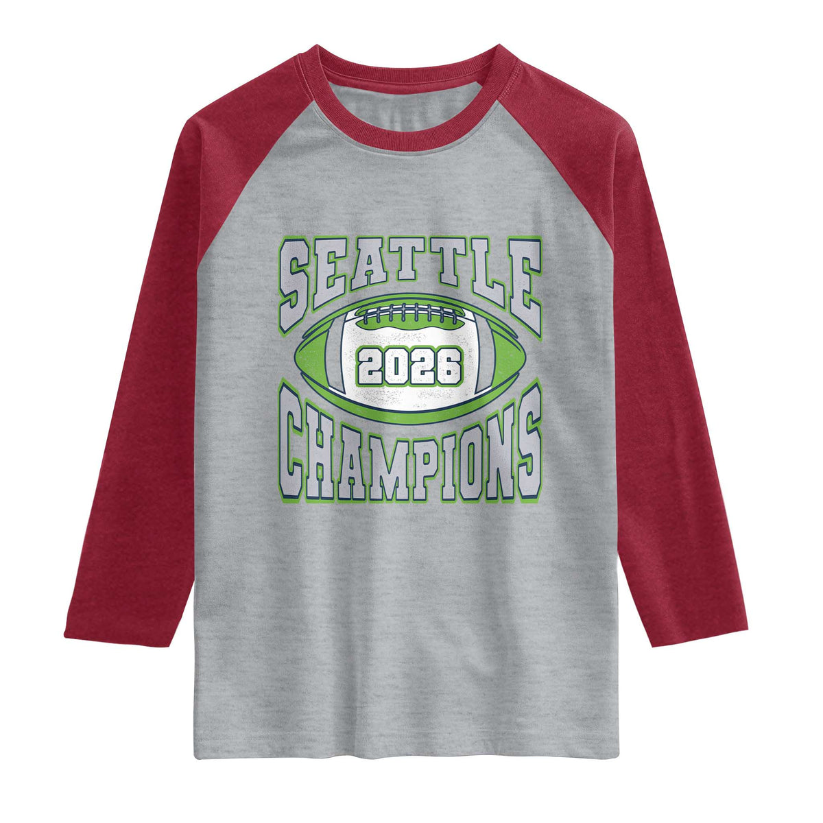 2026 Champion Seattle Raglan Shirt Football Lovers