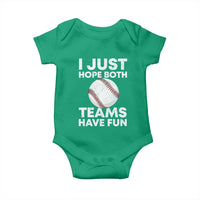 Funny Baseball Baby Onesie I Just Hope Both Teams Have Fun