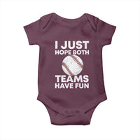 Funny Baseball Baby Onesie I Just Hope Both Teams Have Fun
