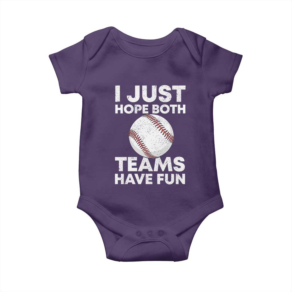 Funny Baseball Baby Onesie I Just Hope Both Teams Have Fun