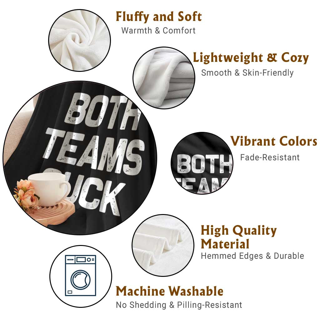 Both Team Sucks Throw Blanket Funny Game Day Sports Meme