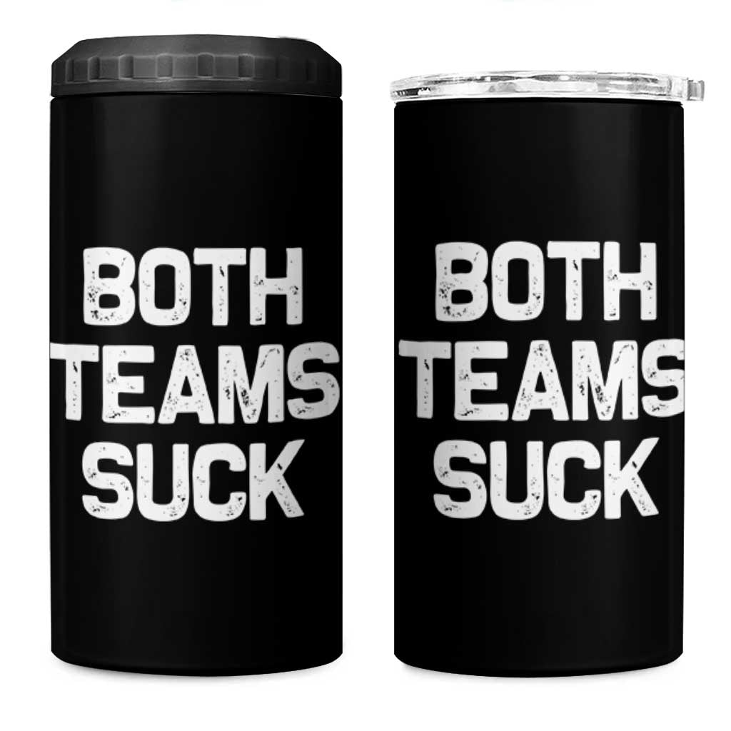 Both Team Sucks 4 in 1 Can Cooler Tumbler Funny Game Day Sports Meme