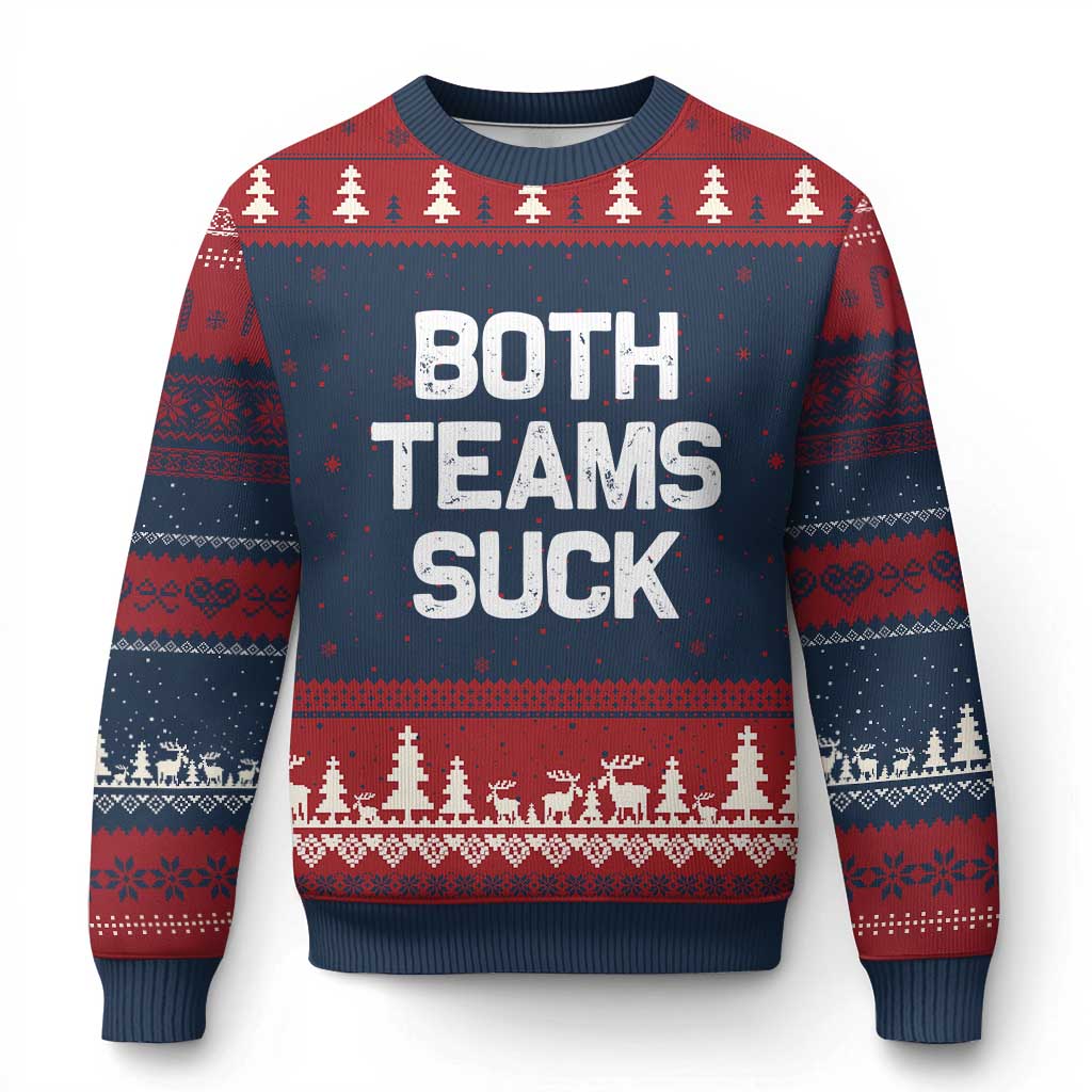 Both Team Sucks Ugly Christmas Sweater Funny Game Day Sports Meme