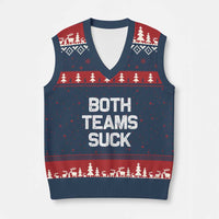 Both Team Sucks V-Neck Knit Sweater Vest Funny Game Day Sports Meme