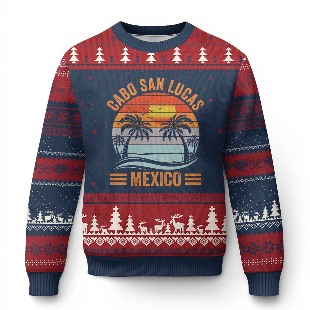 Cabo San Lucas Mexico Ugly Christmas Sweater Beach Summer Vacation Family Trip Retro 70s - Wonder Print Shop