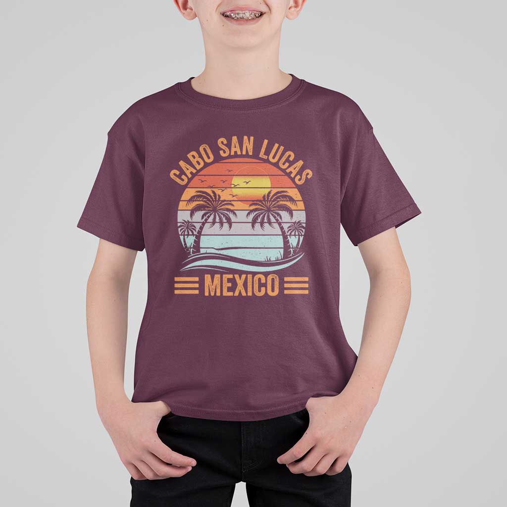 Cabo San Lucas Mexico T Shirt For Kid Beach Summer Vacation Family Trip Retro 70s - Wonder Print Shop