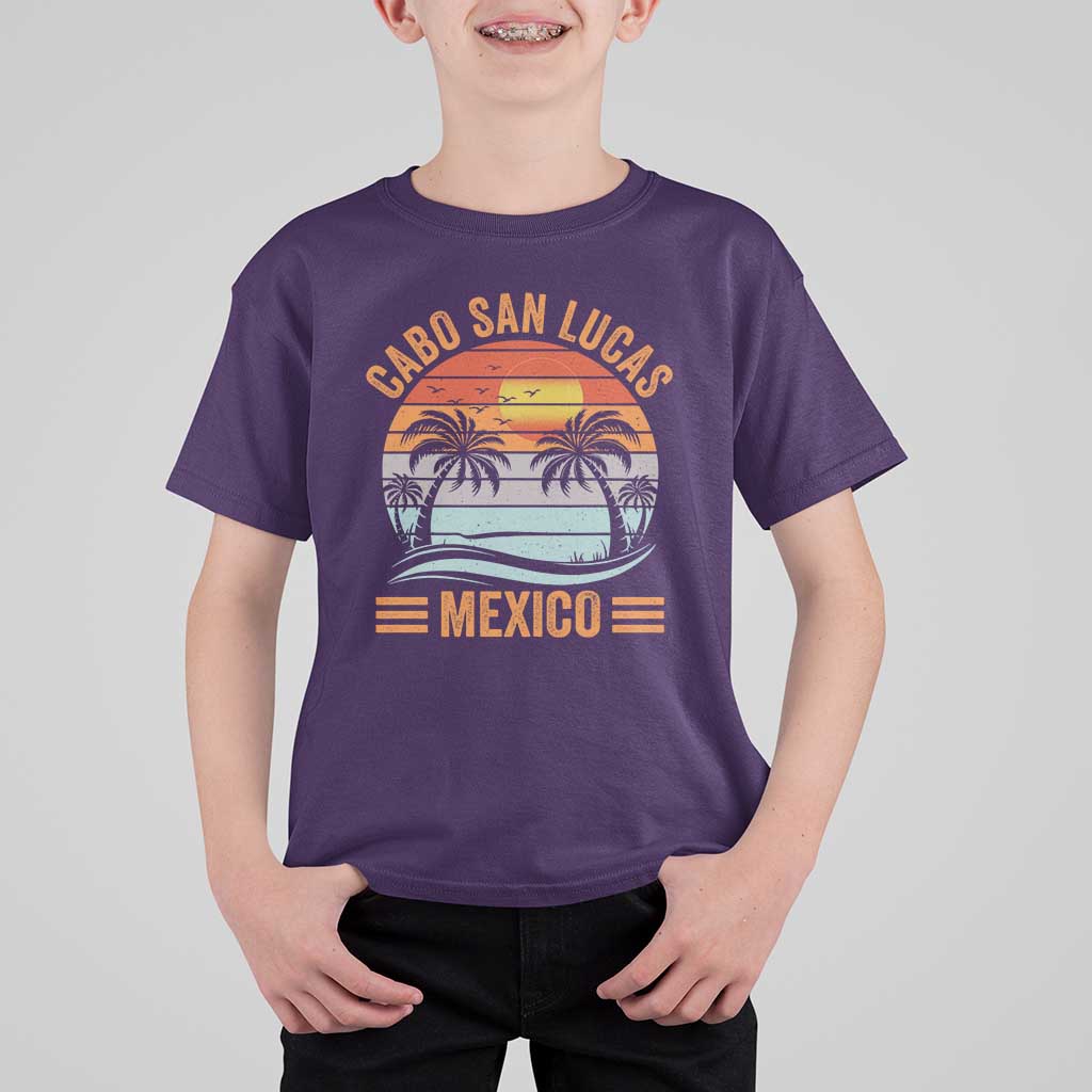 Cabo San Lucas Mexico T Shirt For Kid Beach Summer Vacation Family Trip Retro 70s - Wonder Print Shop