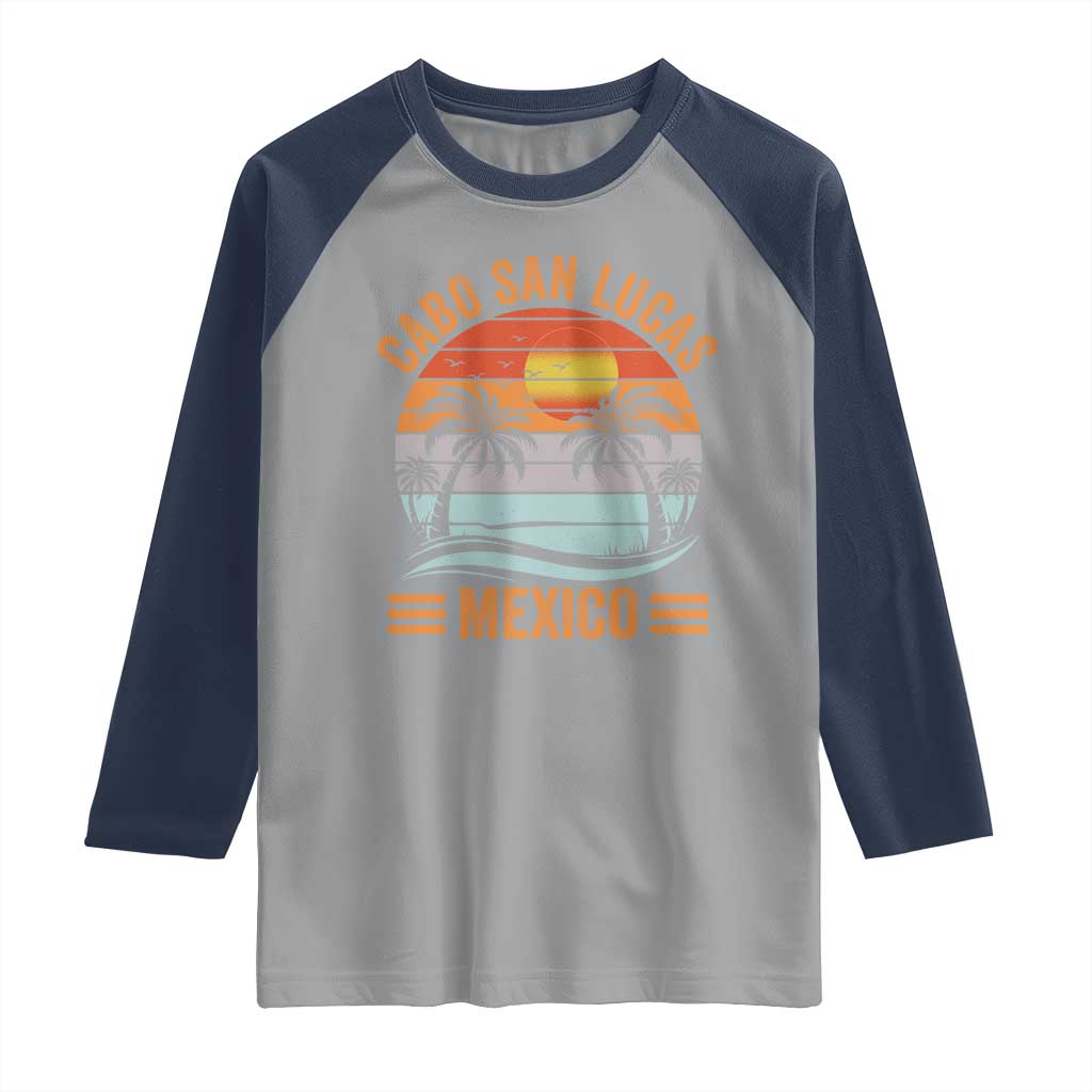 Cabo San Lucas Mexico Raglan Shirt Beach Summer Vacation Family Trip Retro 70s - Wonder Print Shop