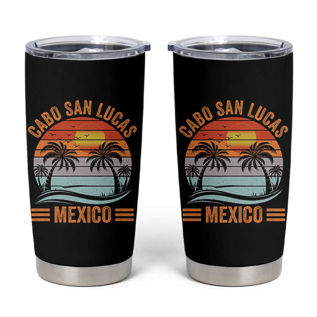 Cabo San Lucas Mexico Tumbler Cup Beach Summer Vacation Family Trip Retro 70s - Wonder Print Shop