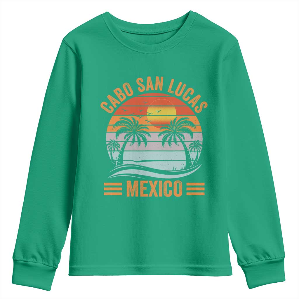 Cabo San Lucas Mexico Youth Sweatshirt Beach Summer Vacation Family Trip Retro 70s - Wonder Print Shop