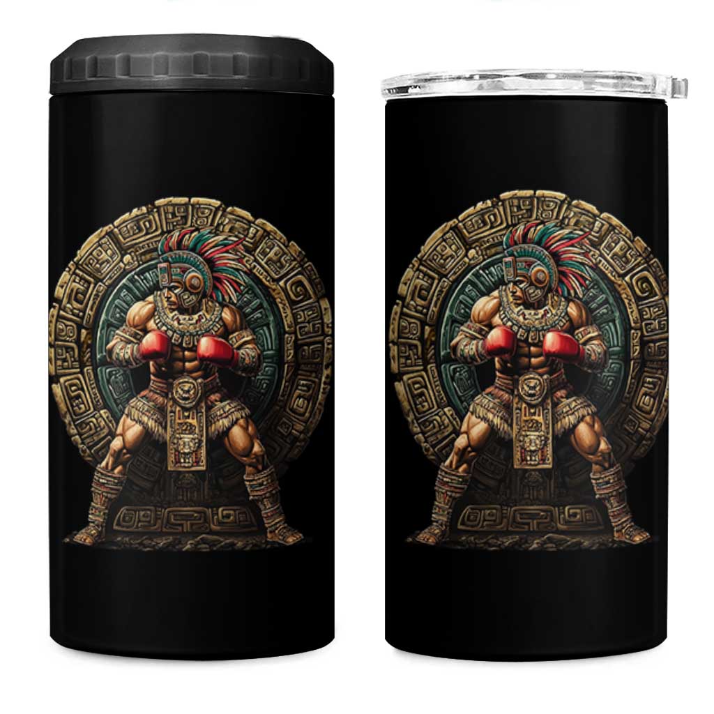 Boxing Mexico 4 in 1 Can Cooler Tumbler Aztec Warrior Mexican Dad Gifts