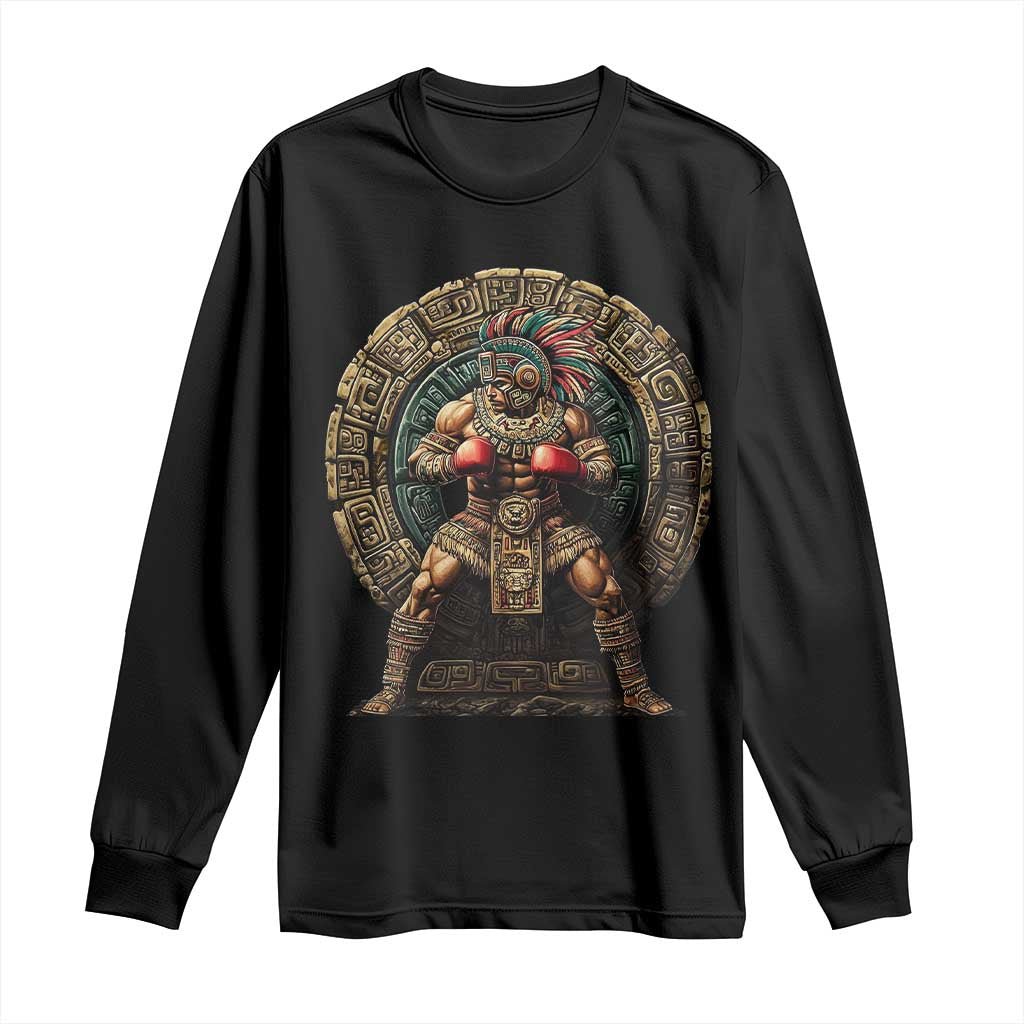 Boxing Mexico Long Sleeve Shirt Aztec Warrior Mexican Dad Gifts