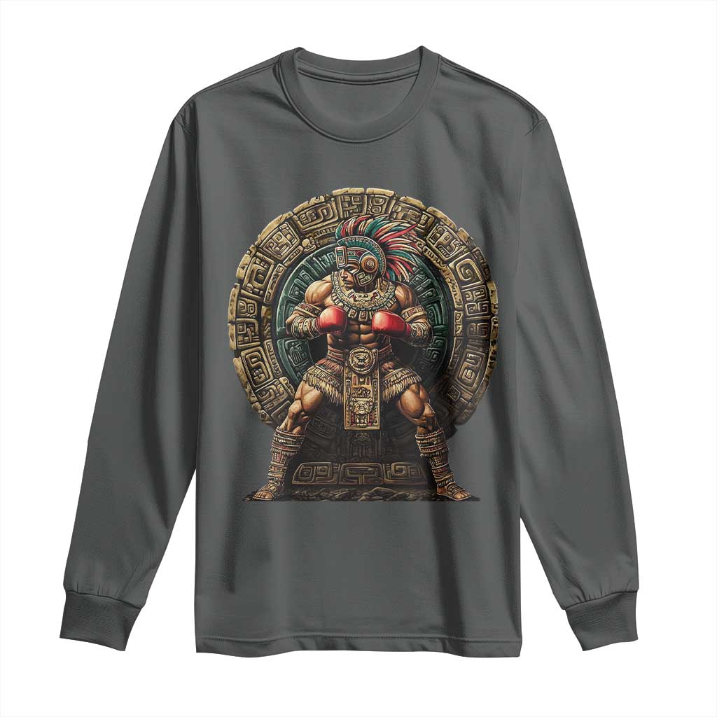 Boxing Mexico Long Sleeve Shirt Aztec Warrior Mexican Dad Gifts