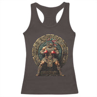 Boxing Mexico Racerback Tank Top Aztec Warrior Mexican Dad Gifts