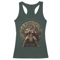 Boxing Mexico Racerback Tank Top Aztec Warrior Mexican Dad Gifts