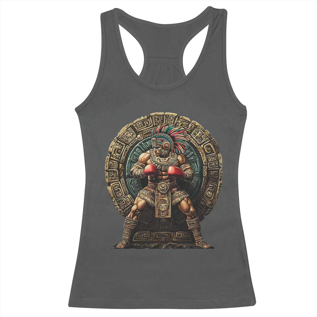 Boxing Mexico Racerback Tank Top Aztec Warrior Mexican Dad Gifts