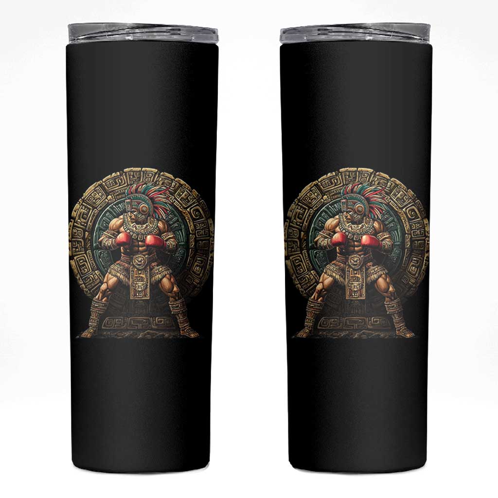 Boxing Mexico Skinny Tumbler Aztec Warrior Mexican Dad Gifts