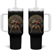 Boxing Mexico Tumbler With Handle Aztec Warrior Mexican Dad Gifts