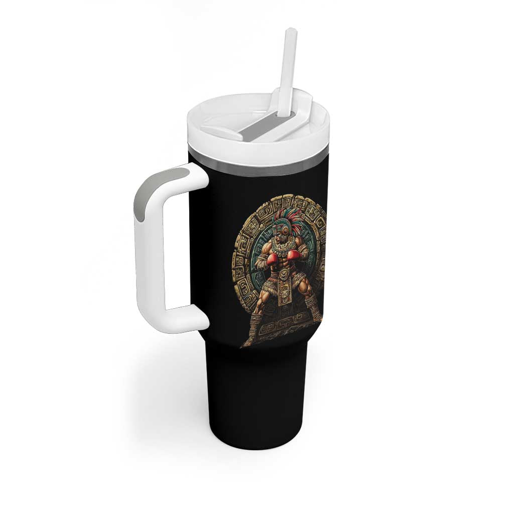 Boxing Mexico Tumbler With Handle Aztec Warrior Mexican Dad Gifts