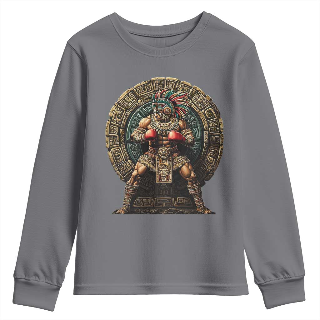 Boxing Mexico Youth Sweatshirt Aztec Warrior Mexican Dad Gifts