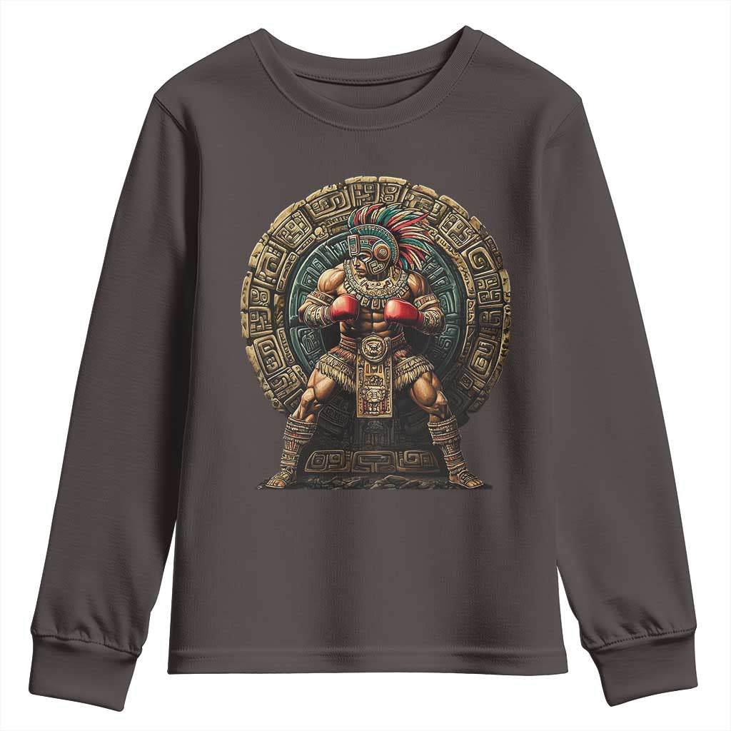 Boxing Mexico Youth Sweatshirt Aztec Warrior Mexican Dad Gifts