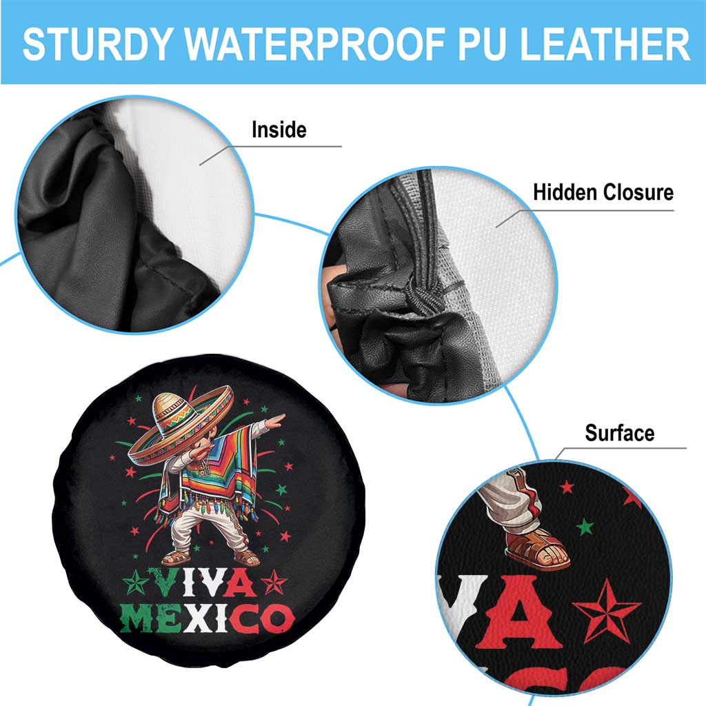 Mexican Boy Dabbing Spare Tire Cover Poncho Cinco de Mayo Flag Viva Mexico