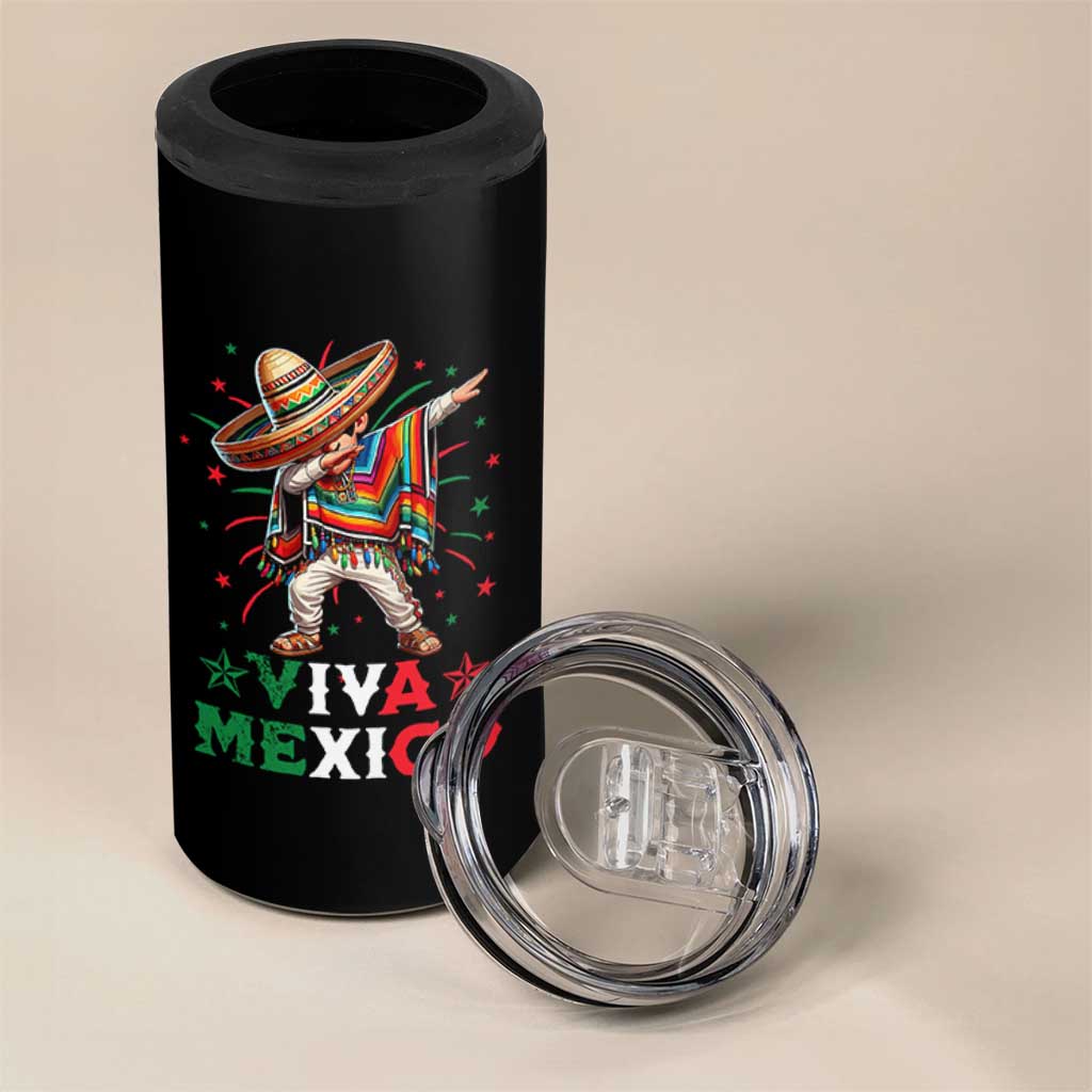 Mexican Boy Dabbing 4 in 1 Can Cooler Tumbler Poncho Cinco de Mayo Flag Viva Mexico