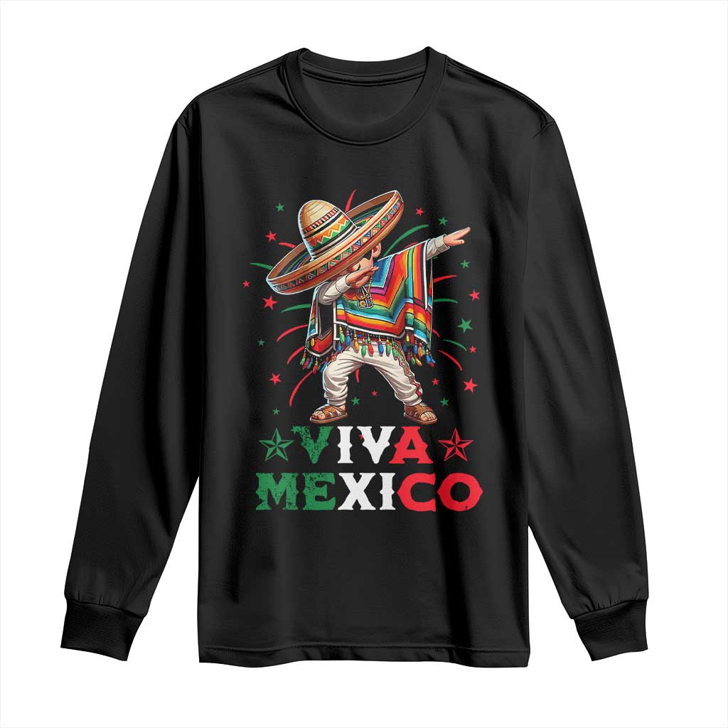 Mexican Boy Dabbing Long Sleeve Shirt Poncho Cinco de Mayo Flag Viva Mexico