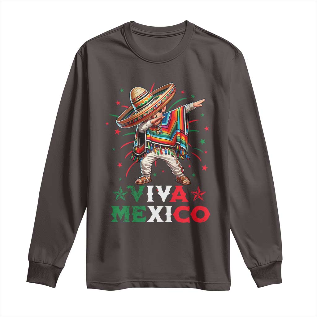 Mexican Boy Dabbing Long Sleeve Shirt Poncho Cinco de Mayo Flag Viva Mexico