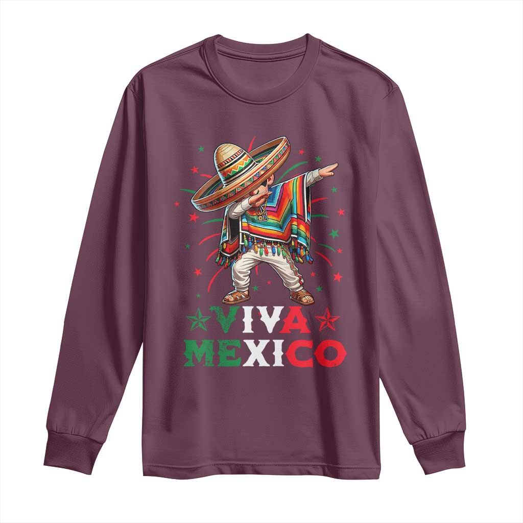 Mexican Boy Dabbing Long Sleeve Shirt Poncho Cinco de Mayo Flag Viva Mexico