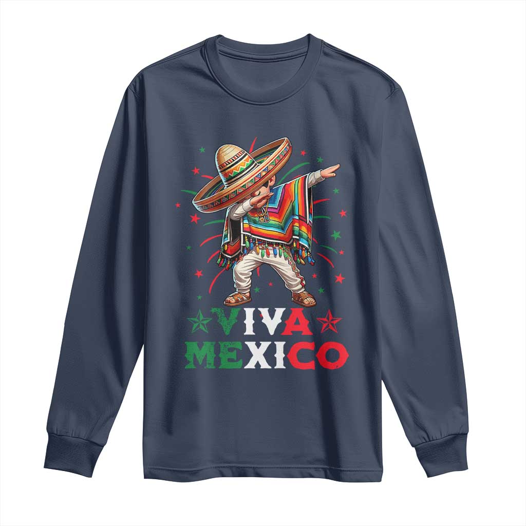 Mexican Boy Dabbing Long Sleeve Shirt Poncho Cinco de Mayo Flag Viva Mexico