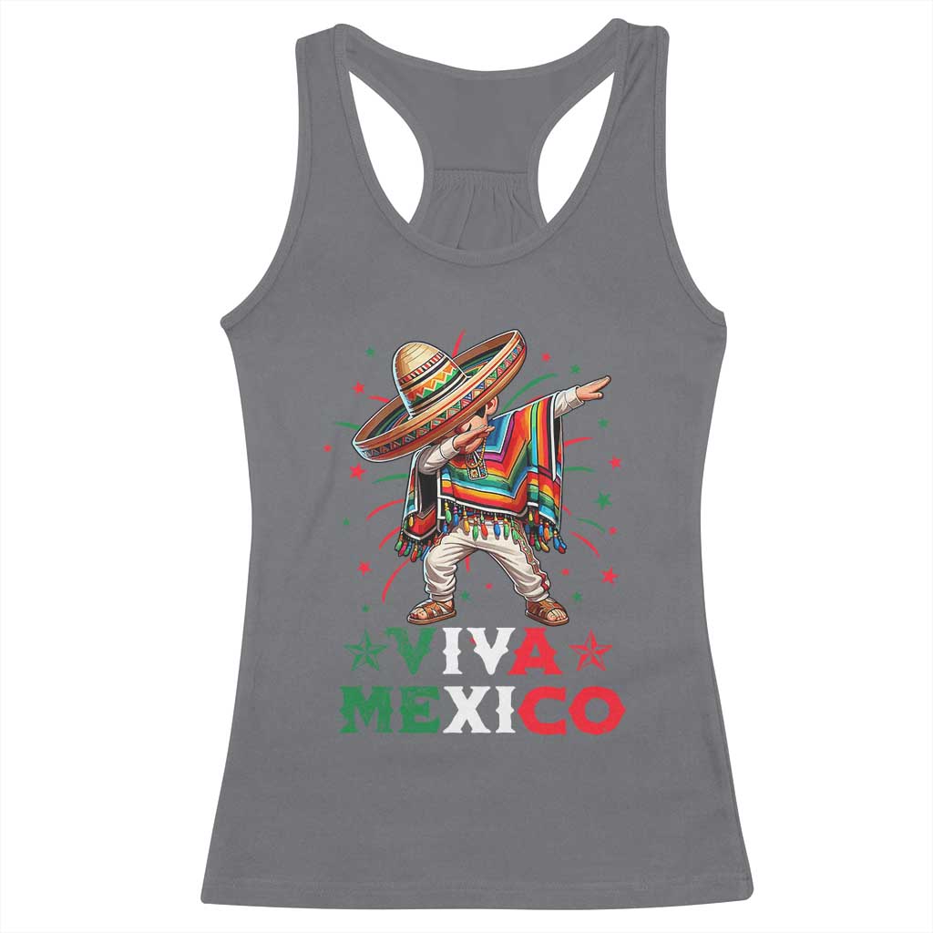 Mexican Boy Dabbing Racerback Tank Top Poncho Cinco de Mayo Flag Viva Mexico