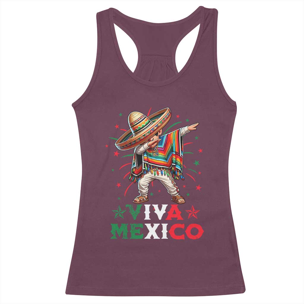 Mexican Boy Dabbing Racerback Tank Top Poncho Cinco de Mayo Flag Viva Mexico