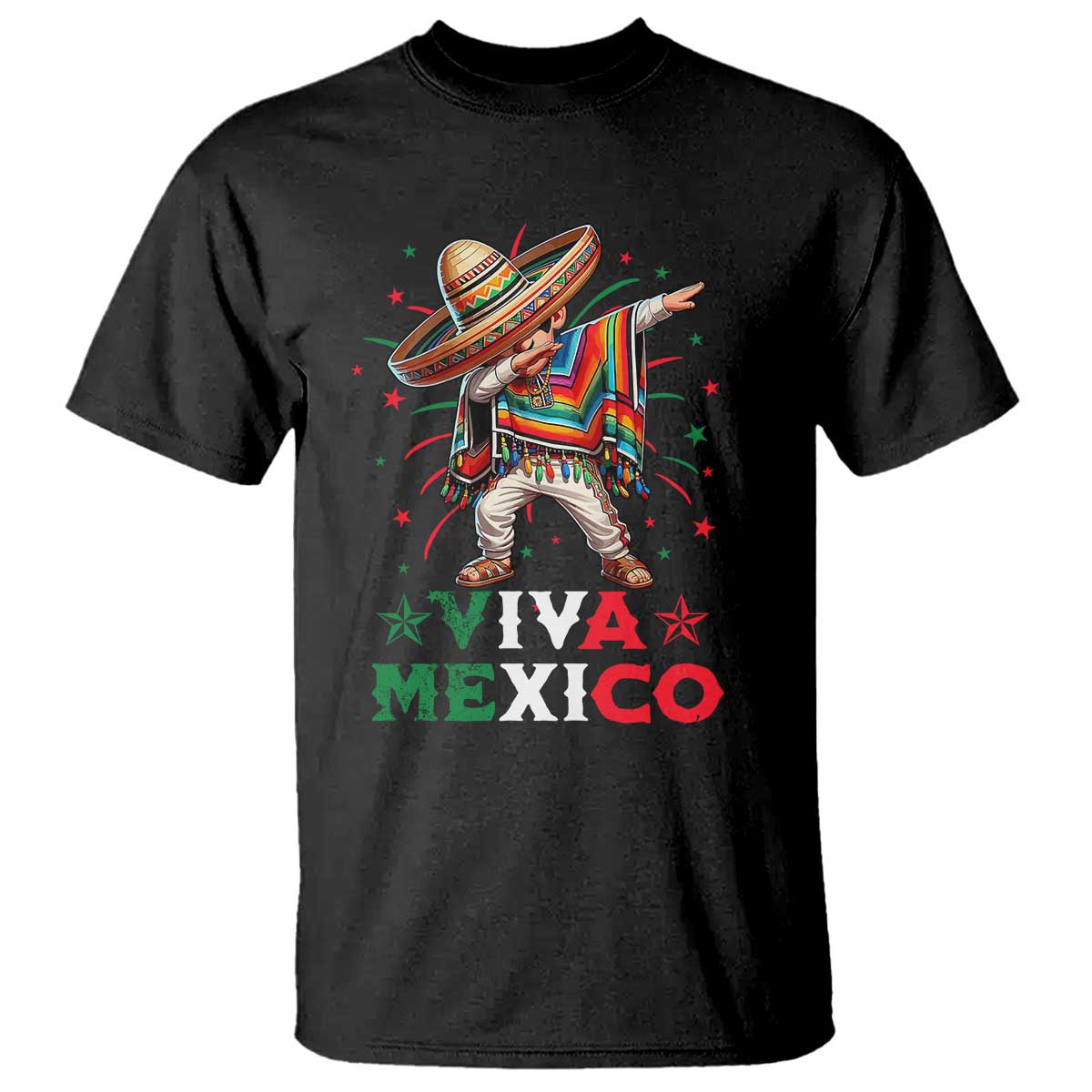 Mexican Boy Dabbing T Shirt Poncho Cinco de Mayo Flag Viva Mexico