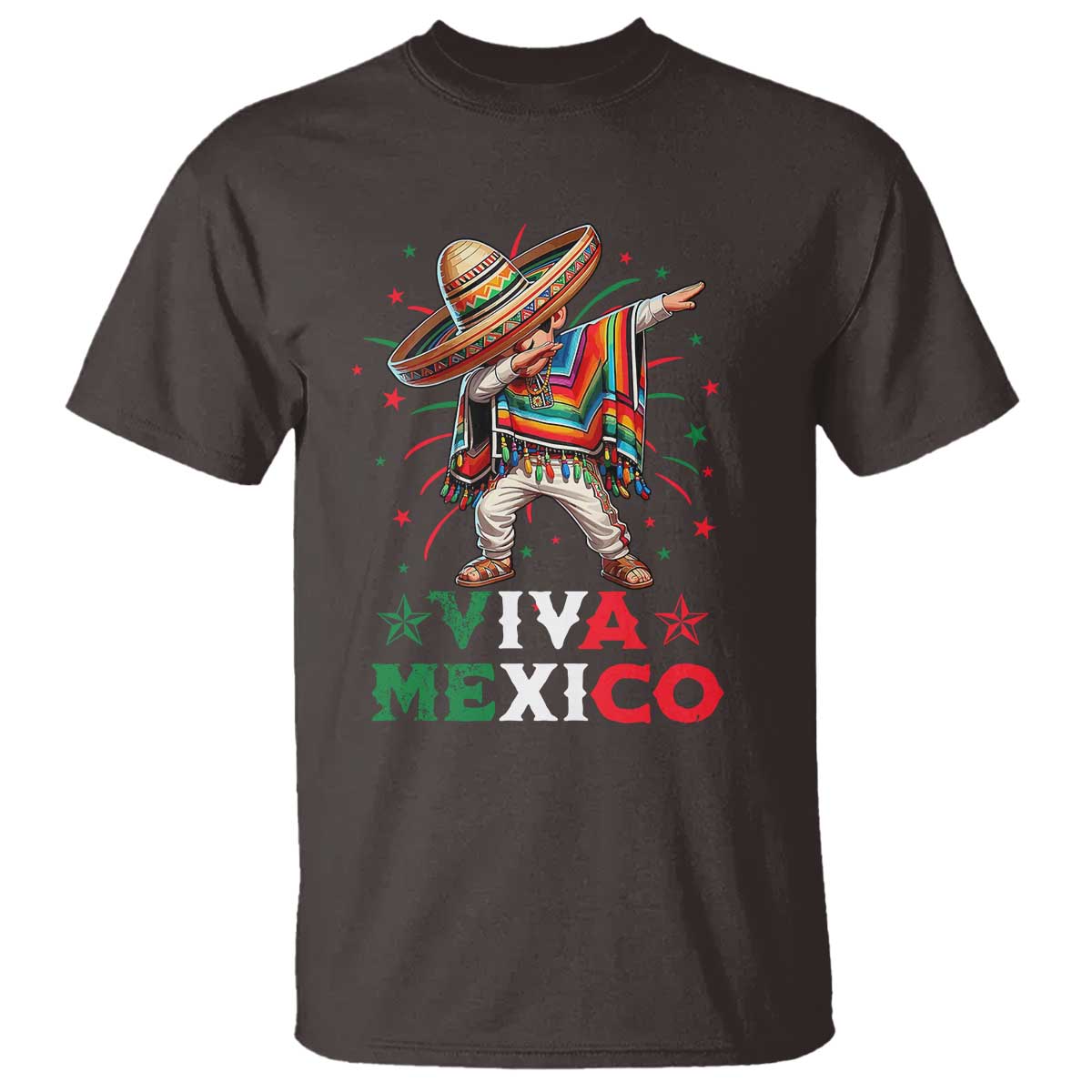 Mexican Boy Dabbing T Shirt Poncho Cinco de Mayo Flag Viva Mexico