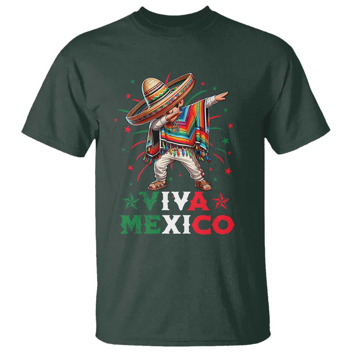 Mexican Boy Dabbing T Shirt Poncho Cinco de Mayo Flag Viva Mexico
