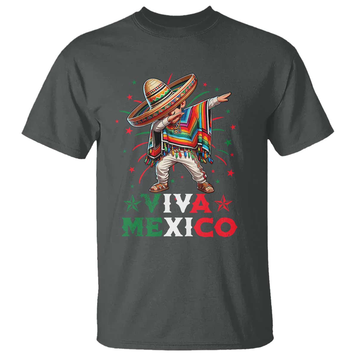 Mexican Boy Dabbing T Shirt Poncho Cinco de Mayo Flag Viva Mexico