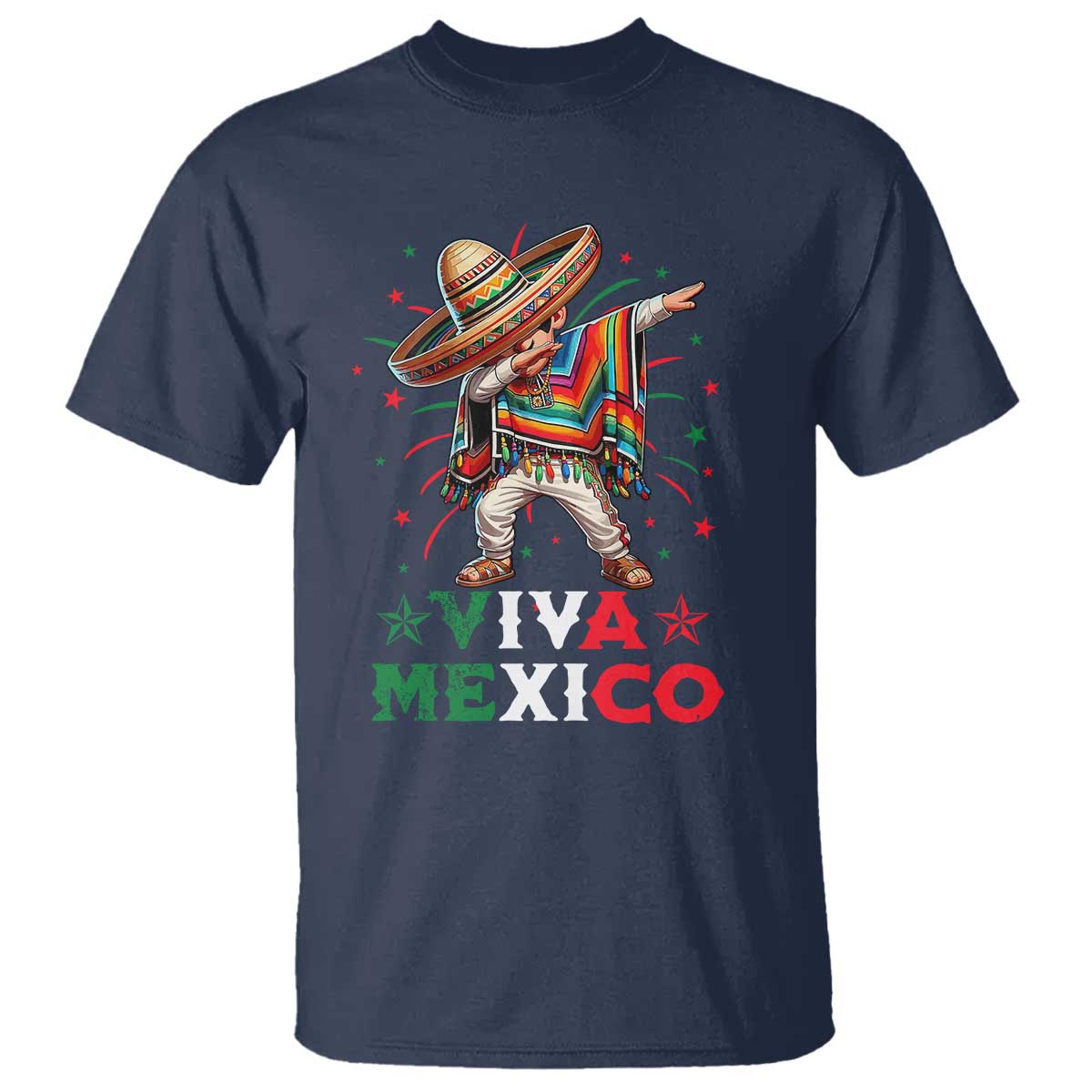 Mexican Boy Dabbing T Shirt Poncho Cinco de Mayo Flag Viva Mexico