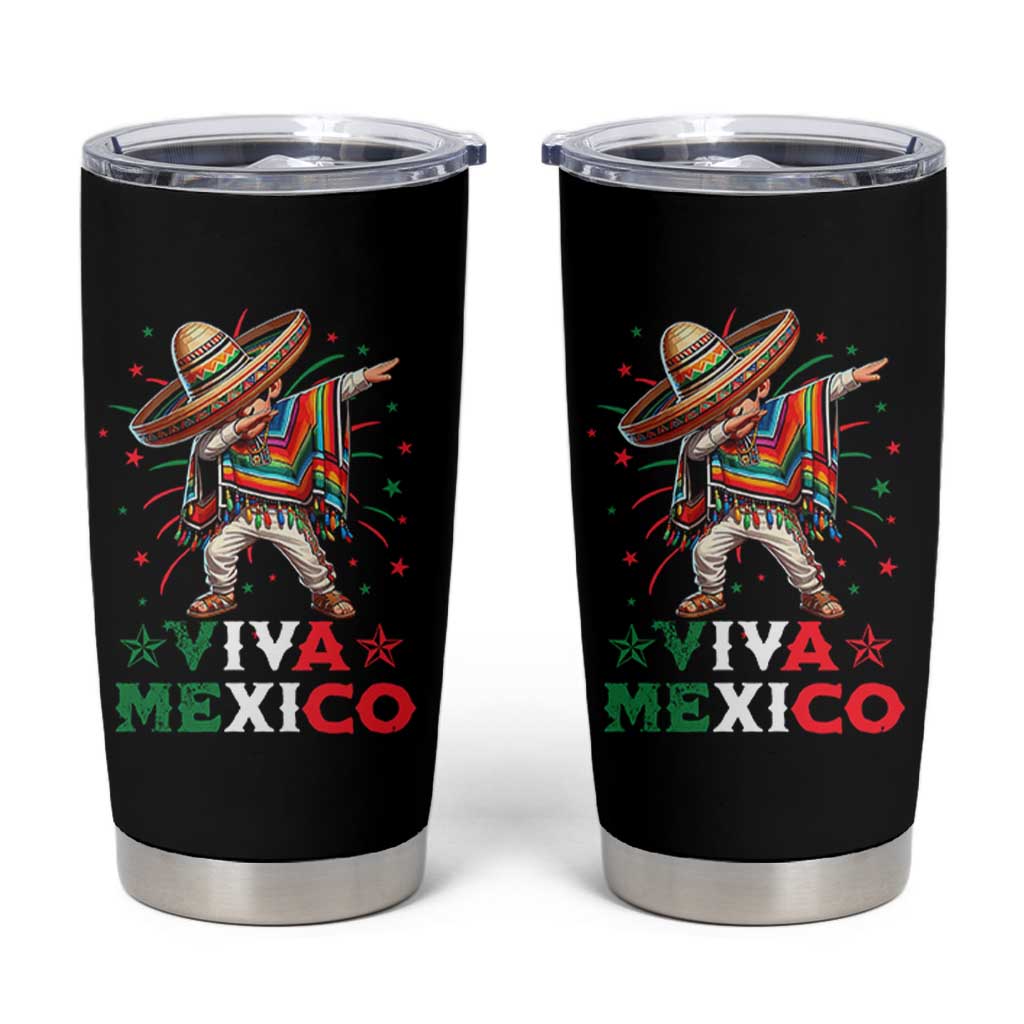 Mexican Boy Dabbing Tumbler Cup Poncho Cinco de Mayo Flag Viva Mexico