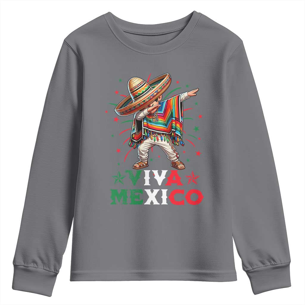 Mexican Boy Dabbing Youth Sweatshirt Poncho Cinco de Mayo Flag Viva Mexico