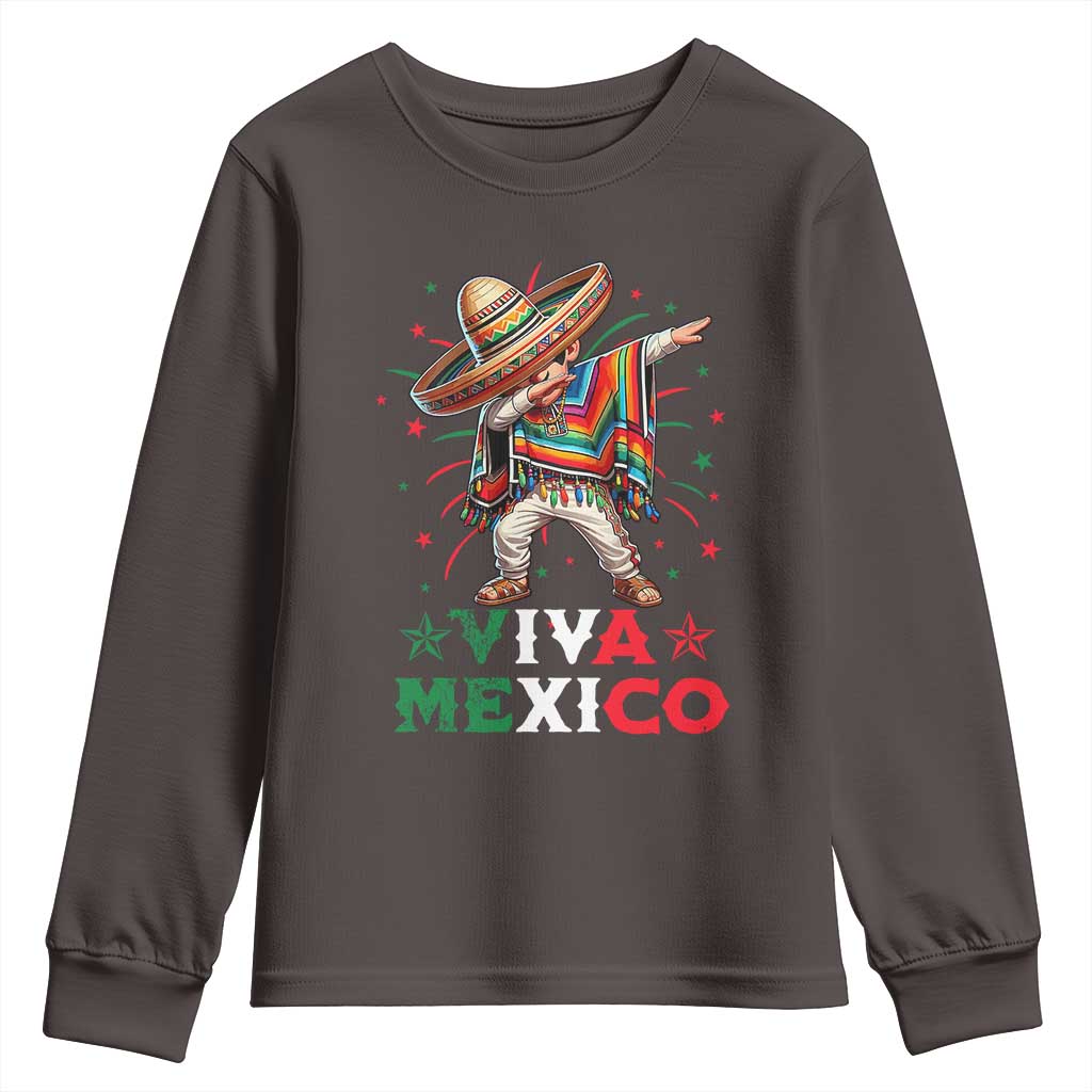 Mexican Boy Dabbing Youth Sweatshirt Poncho Cinco de Mayo Flag Viva Mexico