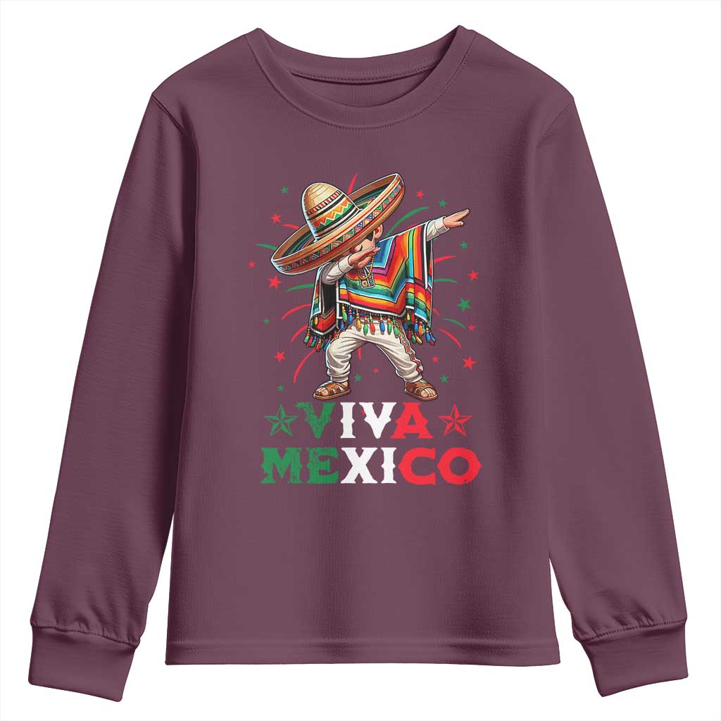 Mexican Boy Dabbing Youth Sweatshirt Poncho Cinco de Mayo Flag Viva Mexico