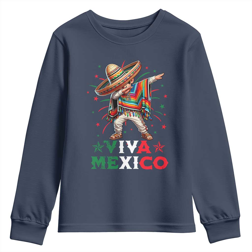 Mexican Boy Dabbing Youth Sweatshirt Poncho Cinco de Mayo Flag Viva Mexico