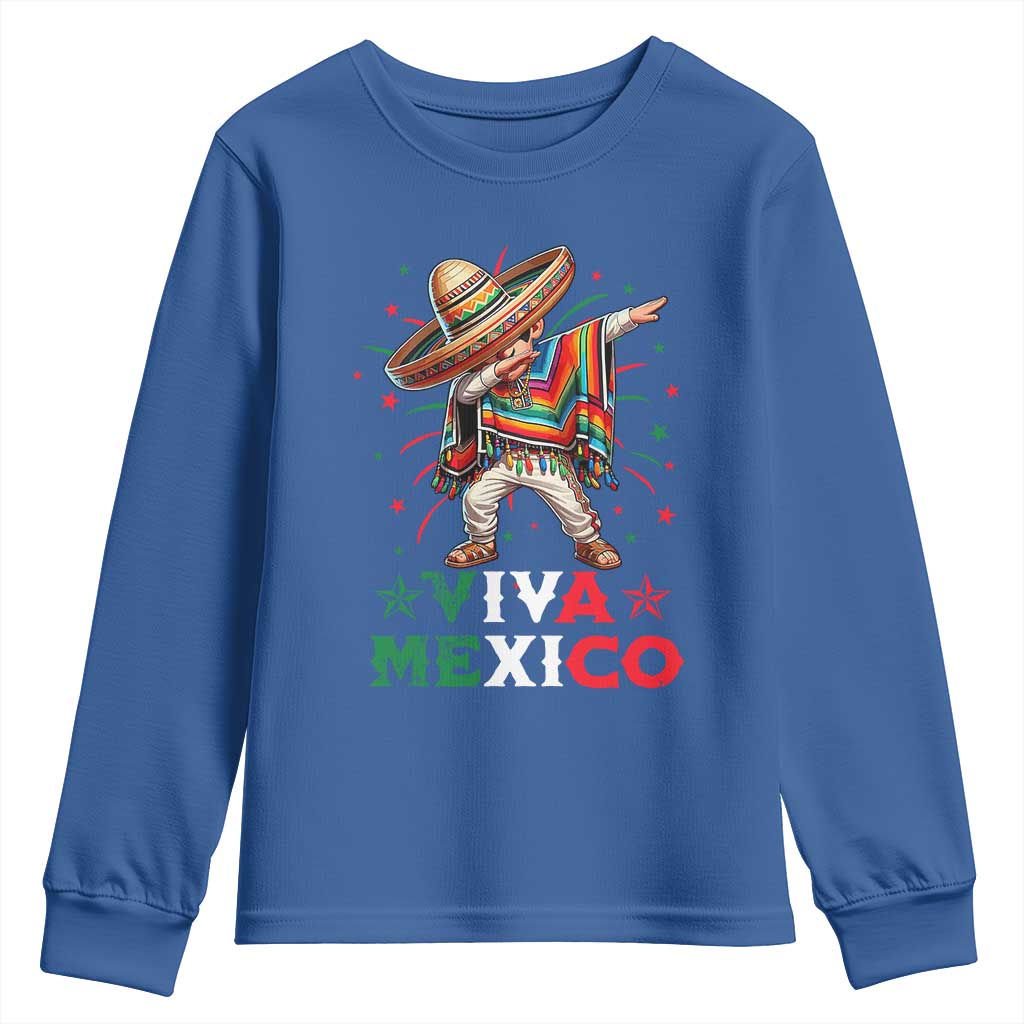 Mexican Boy Dabbing Youth Sweatshirt Poncho Cinco de Mayo Flag Viva Mexico