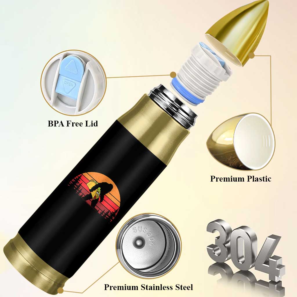 Retro Bigfoot Taco Bullet Tumbler Funny Cinco de Mayo Sasquatch Lovers