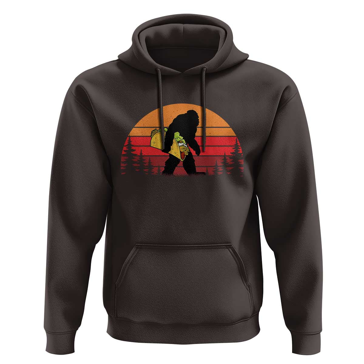 Retro Bigfoot Taco Hoodie Funny Cinco de Mayo Sasquatch Lovers